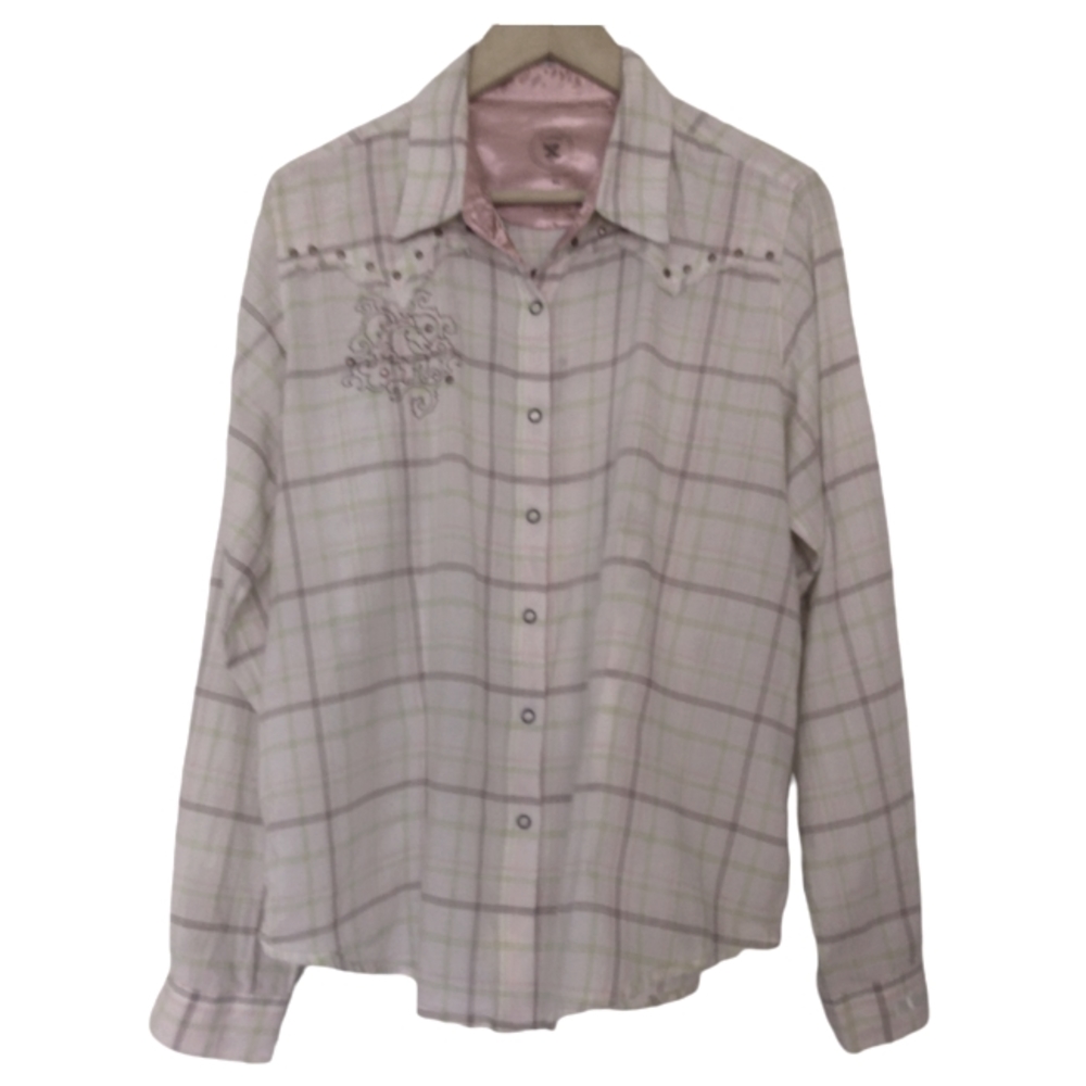 Twenty X tailored fit western shirt long sleeves snap closures size XL